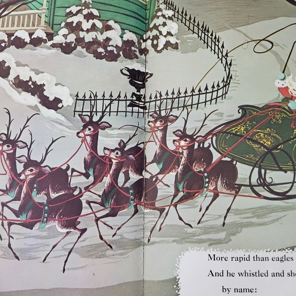 VTG 1960 NIGHT BEFORE CHRISTMAS Whitman Giant Tell a Tale Book Clement C Moore - Picture 10 of 16